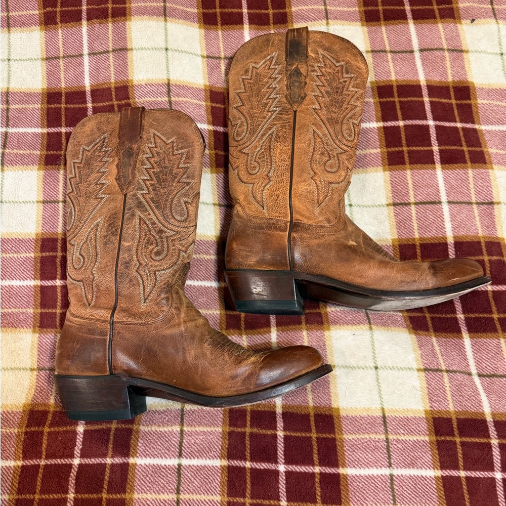 Lucchese Tan Western Boots Mad Dog Men's 8.5 D